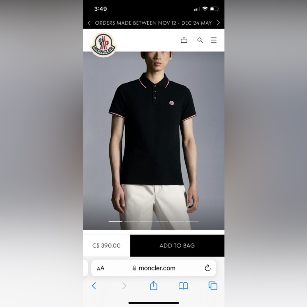 MONCLER Logo Polo Shirt , 100 % authentic .